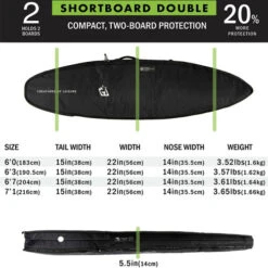 DT2.0 Double Shortboard Travel Cover | Creatures Of Leisure | Highest Protection | Fits 2 Boards -FCS Shop Buy Creatures of Leisure Surfboard Shortboard Cover DT2.0 Online Australia Surf Shop Size 36968.1613453196