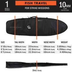 DT2.0 Fish Travel Cover | Creatures Of Leisure | Retro Funboard | Highest Protection -FCS Shop Buy Creatures of Leisure Surfboard Shortboard Cover DT2.0 Travel Fish Online Australia Surf Shop 72144.1613700222