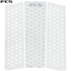 FCSII | T-3 Mid Traction Pad | FCS | White | Surfboard Front Foot Pad | Deck Grip |
