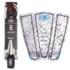 Kanoa Igarashi Pack | White | Surfboard Deck Grip PLUS Leash | Traction Pad AND Leg Rope | Surf Package -FCS Shop Buy Kanoa Igarashi Tail Pad And Leash Package 99553.1641131225