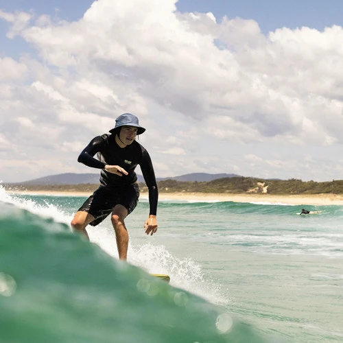 Men's Bingin Soft Peak Surf Hat | Blue | Sun Protection | Ocean And Earth | Surfing Hat With Clip 5 Men's Bingin Soft Peak Surf Hat | Blue | Sun Protection | Ocean And Earth | Surfing Hat With Clip - Image 3