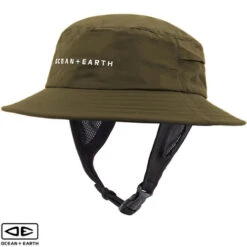 Bingin Soft Peak Surf Hat | Olive | Sun Protection | Ocean And Earth | Surfing Hat With Clip