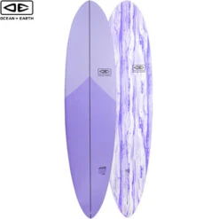 8'0" Happy Hour Surfboard | Ocean And Earth | Epoxy Softboard | Mid-Length | Full Nose And Pulled In Pin - Supreme Funboard -FCS Shop Buy Ocean And Earth Happy Hour Softboard Online Surf Shops Australia Violet 8 37510.1682394908