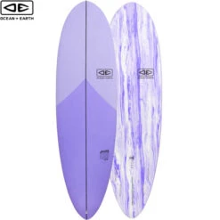 7'0" Happy Hour Surfboard | Ocean And Earth | Epoxy Softboard | Mid-Length | Full Nose And Pulled In Pin - Supreme Funboard -FCS Shop Buy Ocean And Earth Happy Hour Softboard Online Surf Shops Australia Violet Centre Fin 96645.1682393179