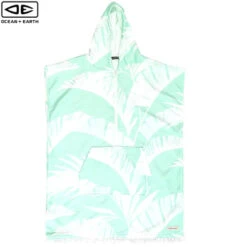 Ocean And Earth | Ladies Front Zip Poncho | Mint | Hooded Towel | Lightweight