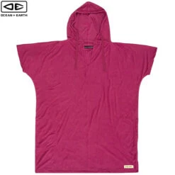 Ocean And Earth | Mauve V Neck | Ladies Poncho | Hooded Towel | Lightweight