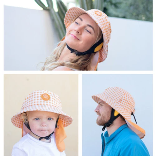 Plow Surf Co. | Orange Gingham | Plow Surf Hat | Surfing Hat | Beach + Water Activity Headwear | 4 Plow Surf Co. | Orange Gingham | Plow Surf Hat | Surfing Hat | Beach + Water Activity Headwear | - Image 2
