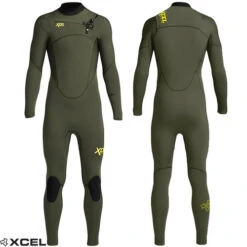 XCEL Youth Boys Comp Steamer 3:2mm | Chest Zip | Dark Forest | Junior Surfing Wetsuits | Surf Wetsuit For Kids