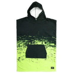 Kids Southside Youth Hooded Towel Surf Poncho | Black/Lime| Ocean And Earth