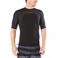Dakine Storm Snug Fit Short Sleeve UV Padded Rashguard | Surfing Rashie | Surf Rash Vest | Black -FCS Shop Dakine Storm Snug Fit Short Sleeve Rashguard Black Surf Shops Australia Action 2. 53121.1519793204