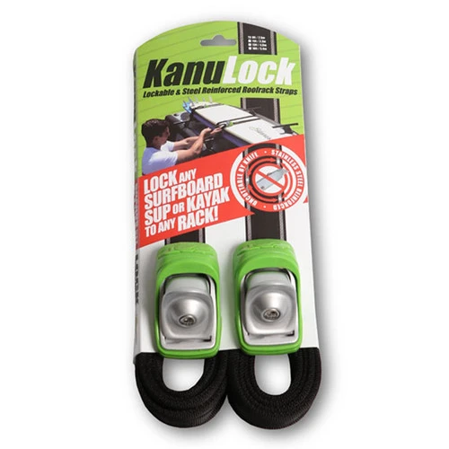 Kanulock Key Lockable Tie Downs 2.5m | Black/Green | Easily Lock Surfboards To Your Roof Racks 3 Kanulock Key Lockable Tie Downs 2.5m | Black/Green | Easily Lock Surfboards To Your Roof Racks