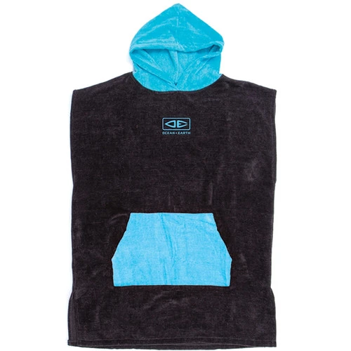 Kids Hooded Towel Surf Poncho | Black Blue | Groms | Youth | Beach Poncho 3 Kids Hooded Towel Surf Poncho | Black Blue | Groms | Youth | Beach Poncho