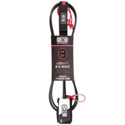 8ft Premium Big Wave XT | Surfboard Leash | Black | Ocean And Earth