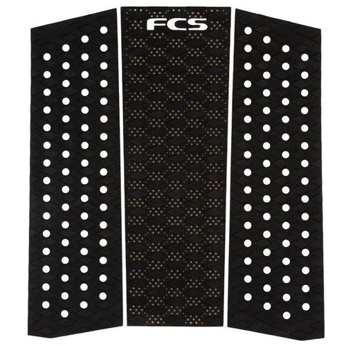 T-3 Mid Traction Pad | FCS | Black | Surfboard Front Foot Pad | Deck Grip | FCSII